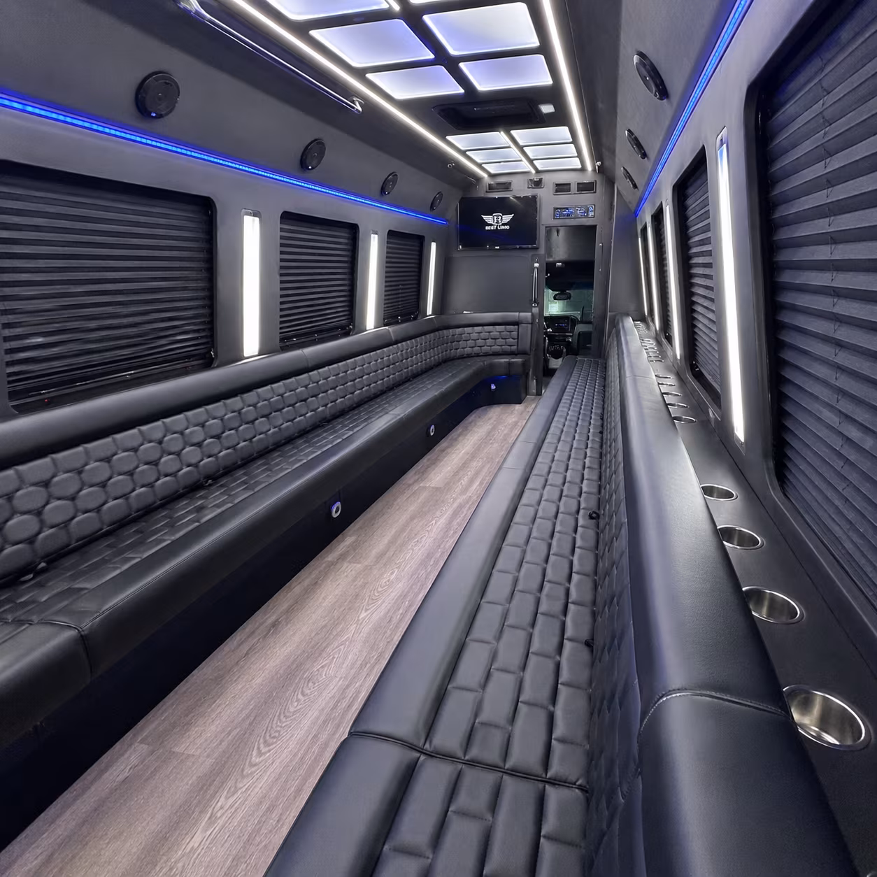 white plains party bus rental interior